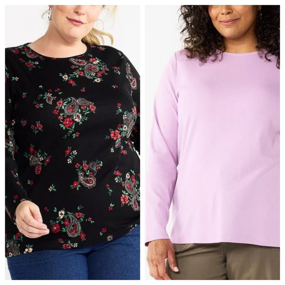 Croft & Barrow Lot of 2 Long Sleeve Classic Tees 4X